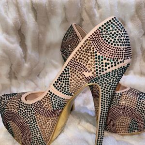 Multi Color Sequin Platform